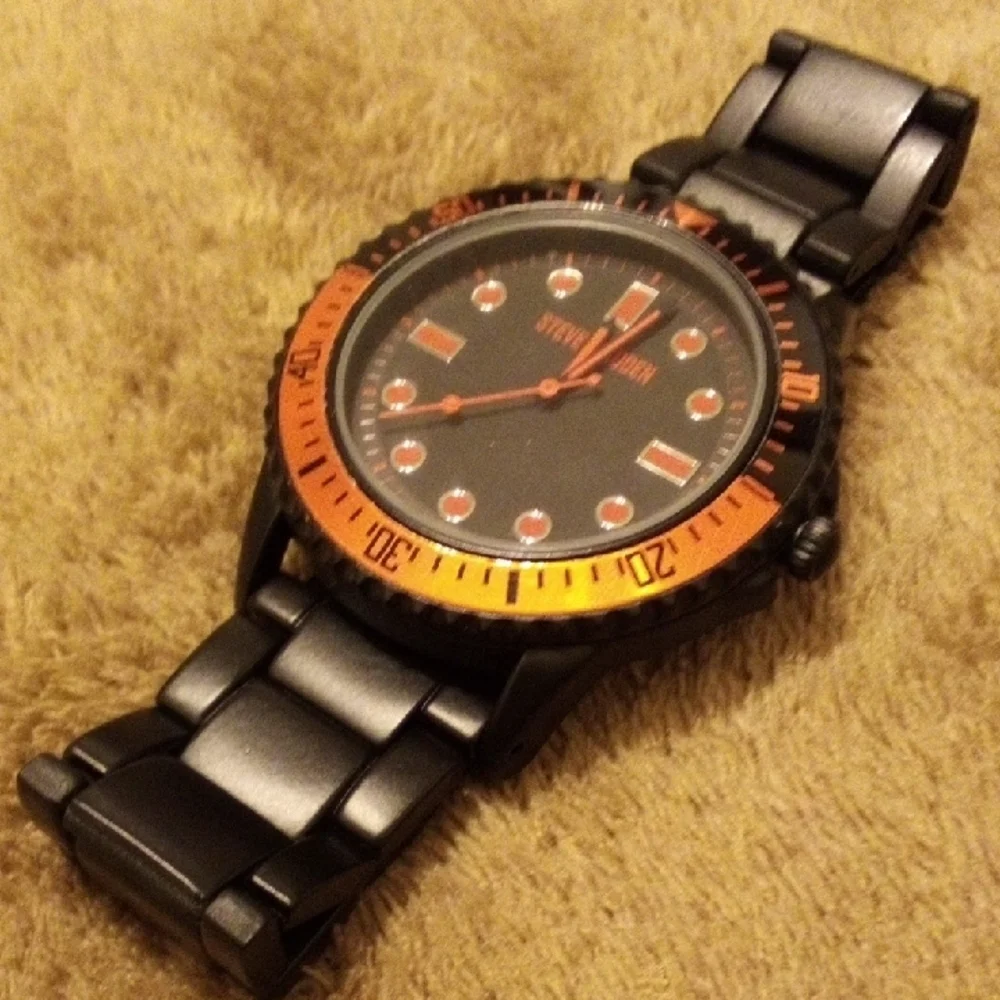 Steve Madden Black and Orange Watch